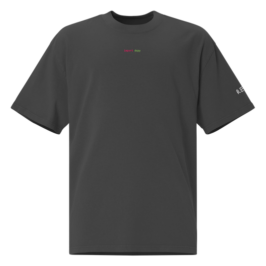 import dspy Oversized Tee – Faded Black – front