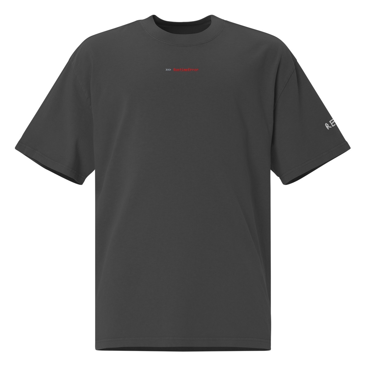 RuntimeError Oversized Tee – Faded Black – front