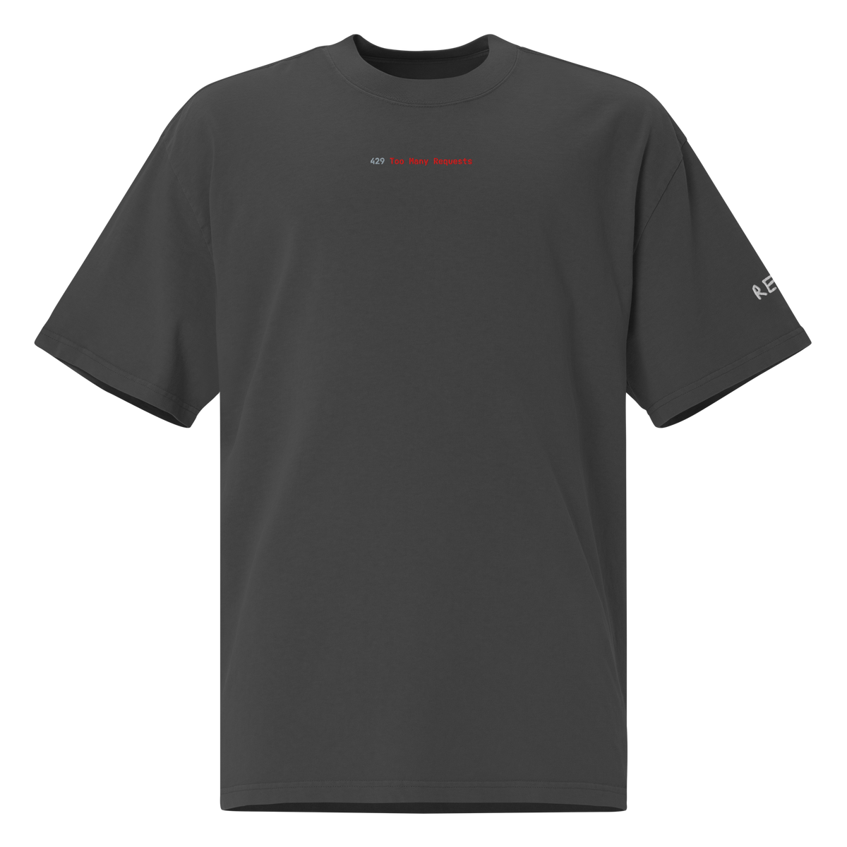 429 Too Many Requests Oversized Tee – Faded Black – front