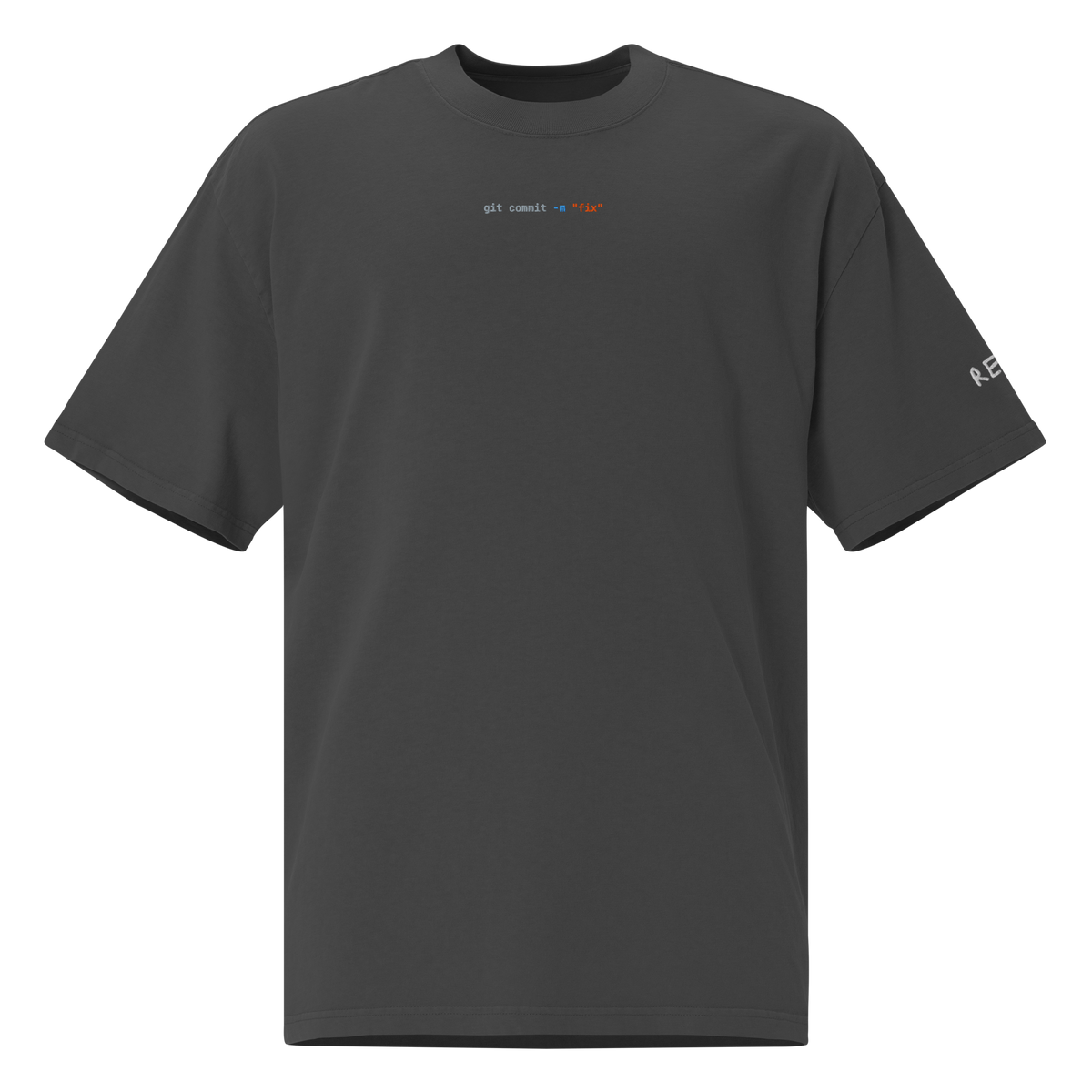 git commit -m "fix" Oversized Tee – Faded Black – front