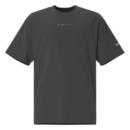 git commit -m "fix" Oversized Tee – Faded Black – front