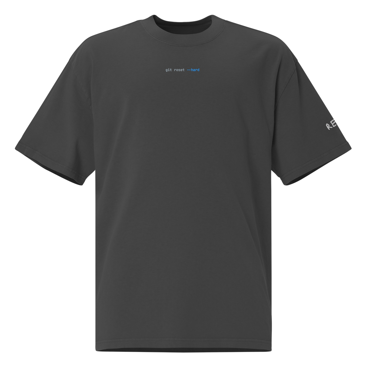 git reset --hard Oversized Tee – Faded Black – front