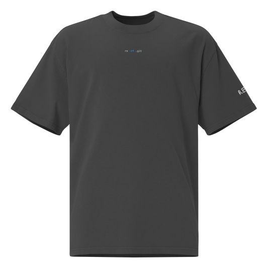 rm -rf .git Oversized Tee – Faded Black – front
