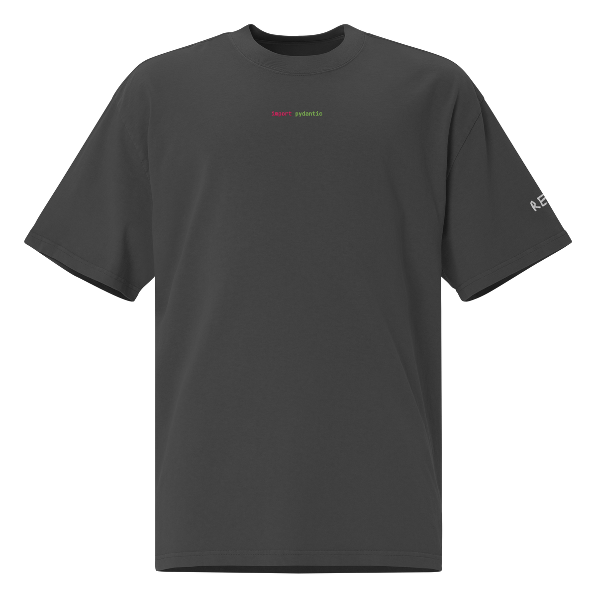 import pydantic Oversized Tee – Faded Black – front