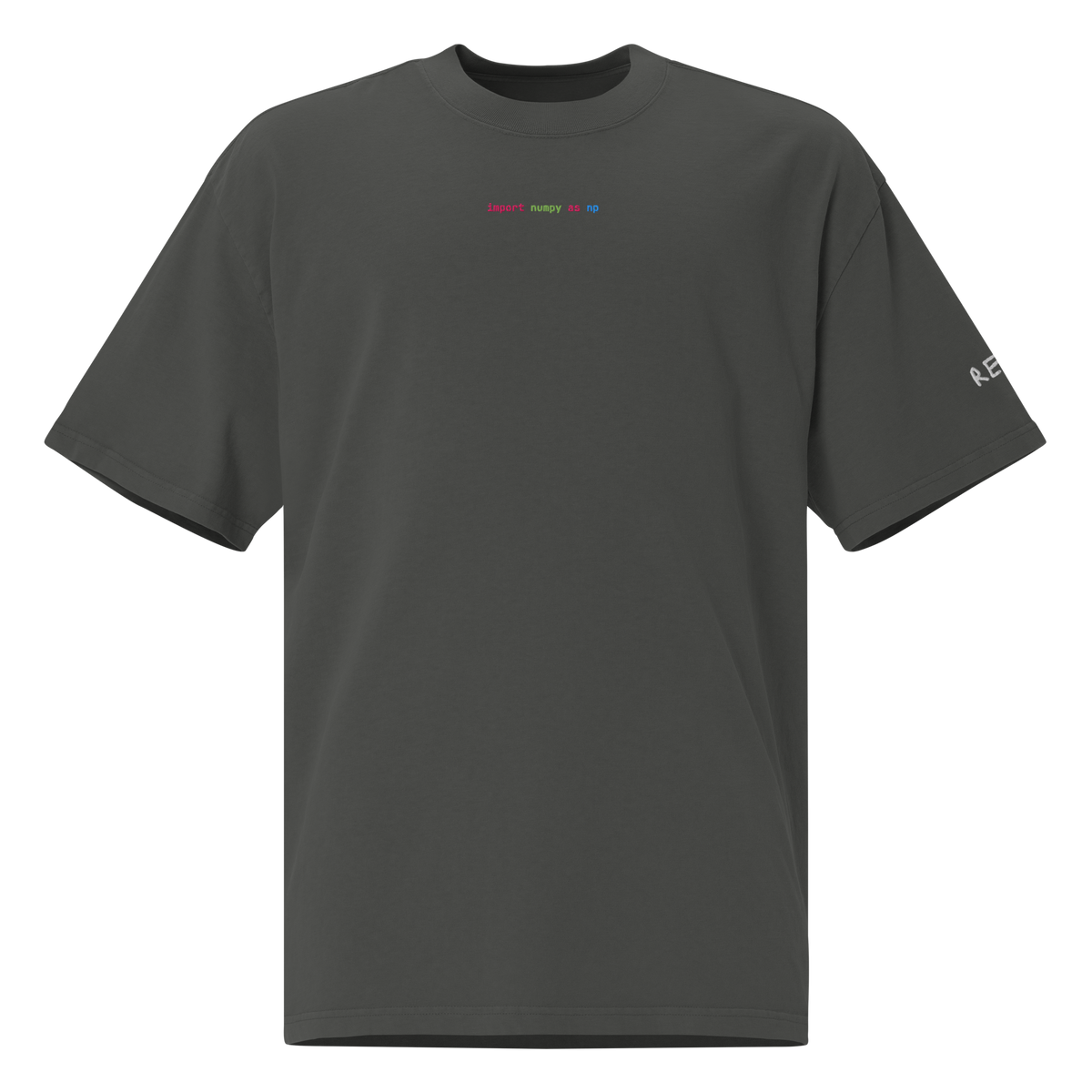 import numpy as np Oversized Tee – Faded Coal – front