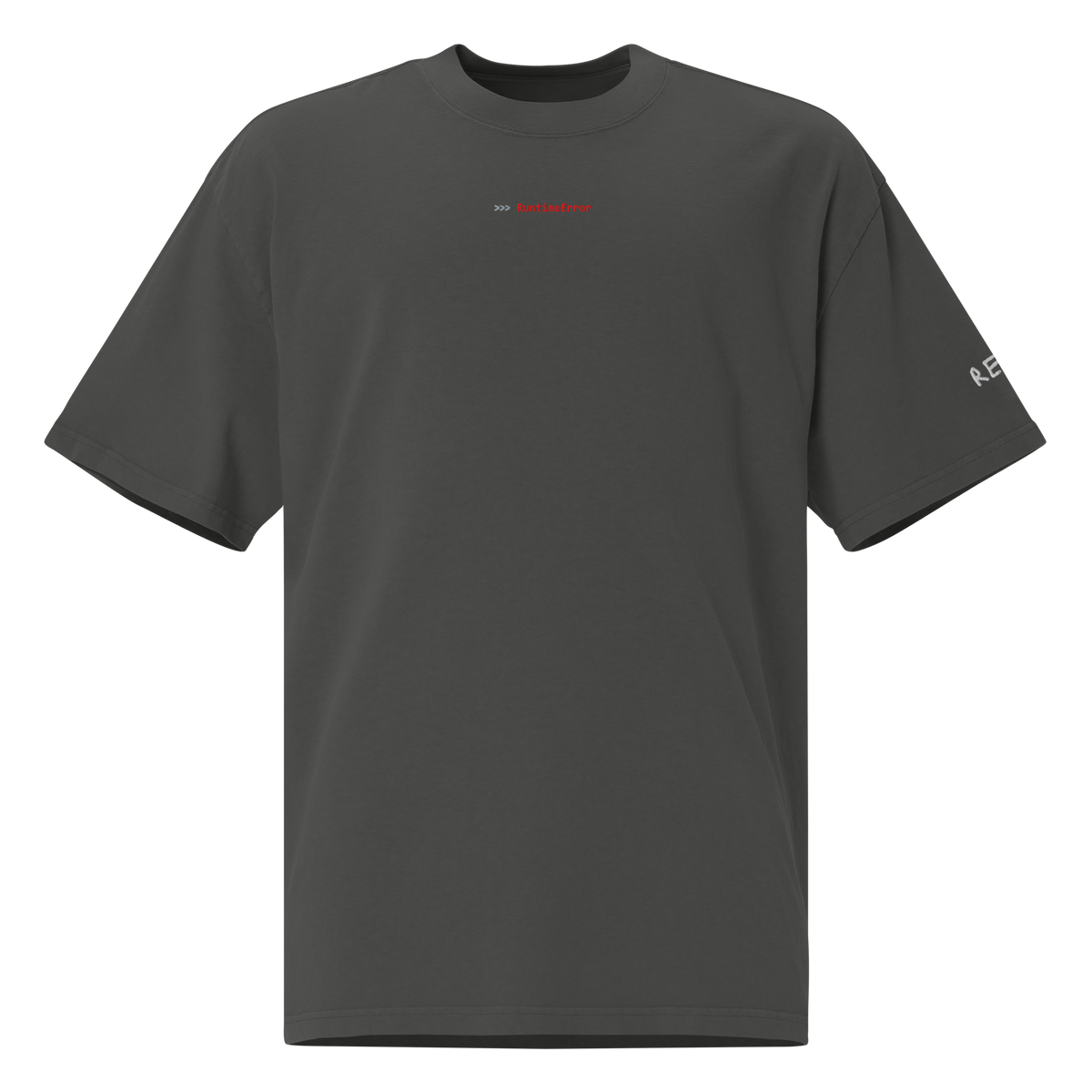 RuntimeError Oversized Tee – Faded Coal – front