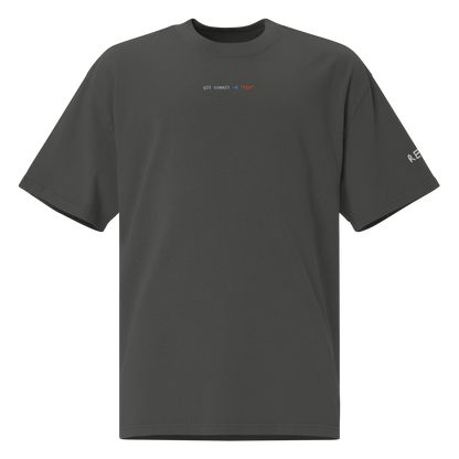 git commit -m "fix" Oversized Tee – Faded Coal – front