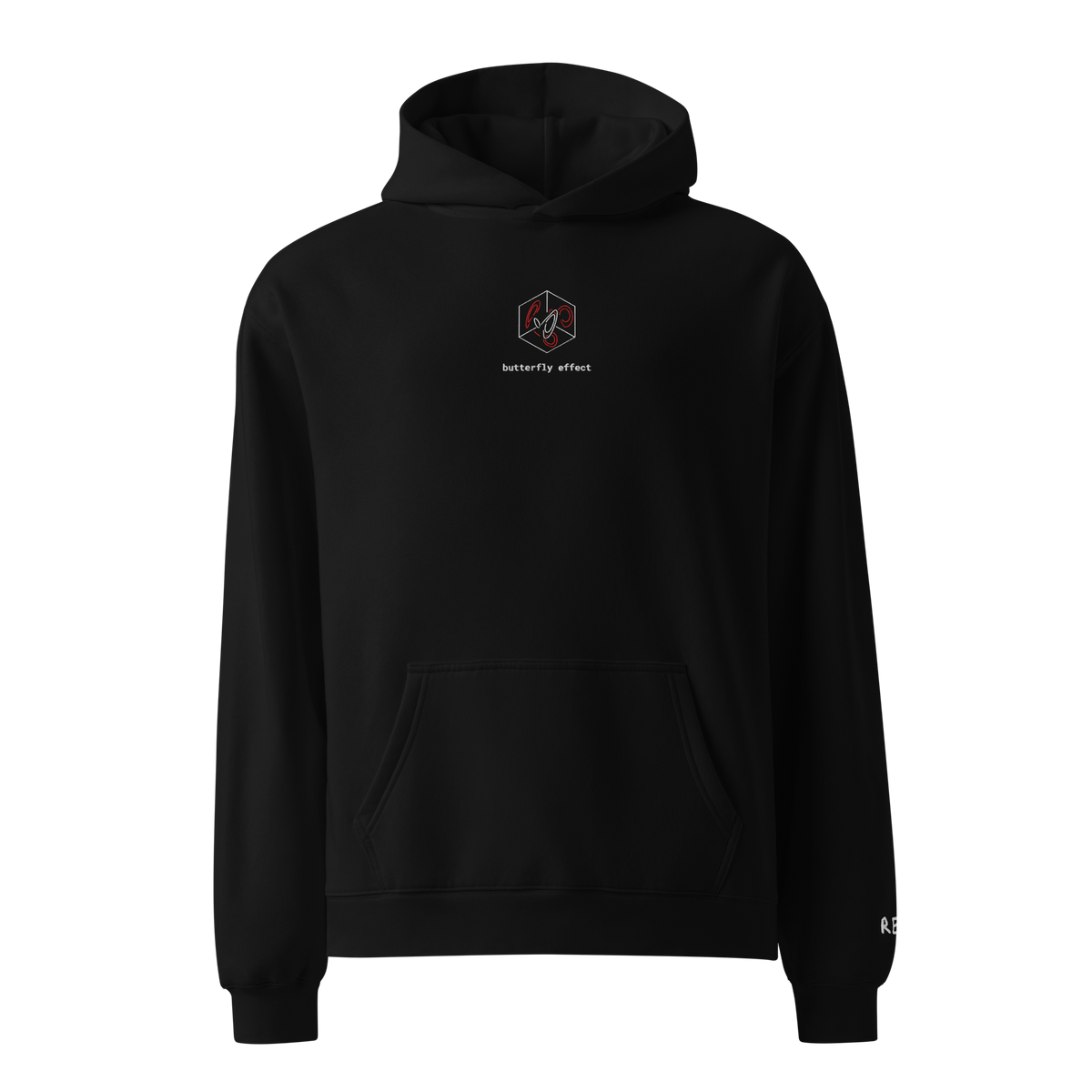 Butterfly Effect Oversized Hoodie – Black – front