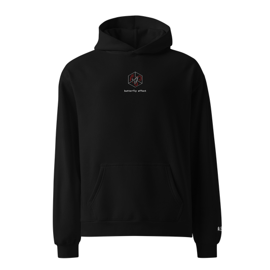 Butterfly Effect Oversized Hoodie – Black – front