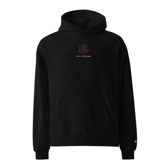 Sine Of The Times Oversized Hoodie – Black – front