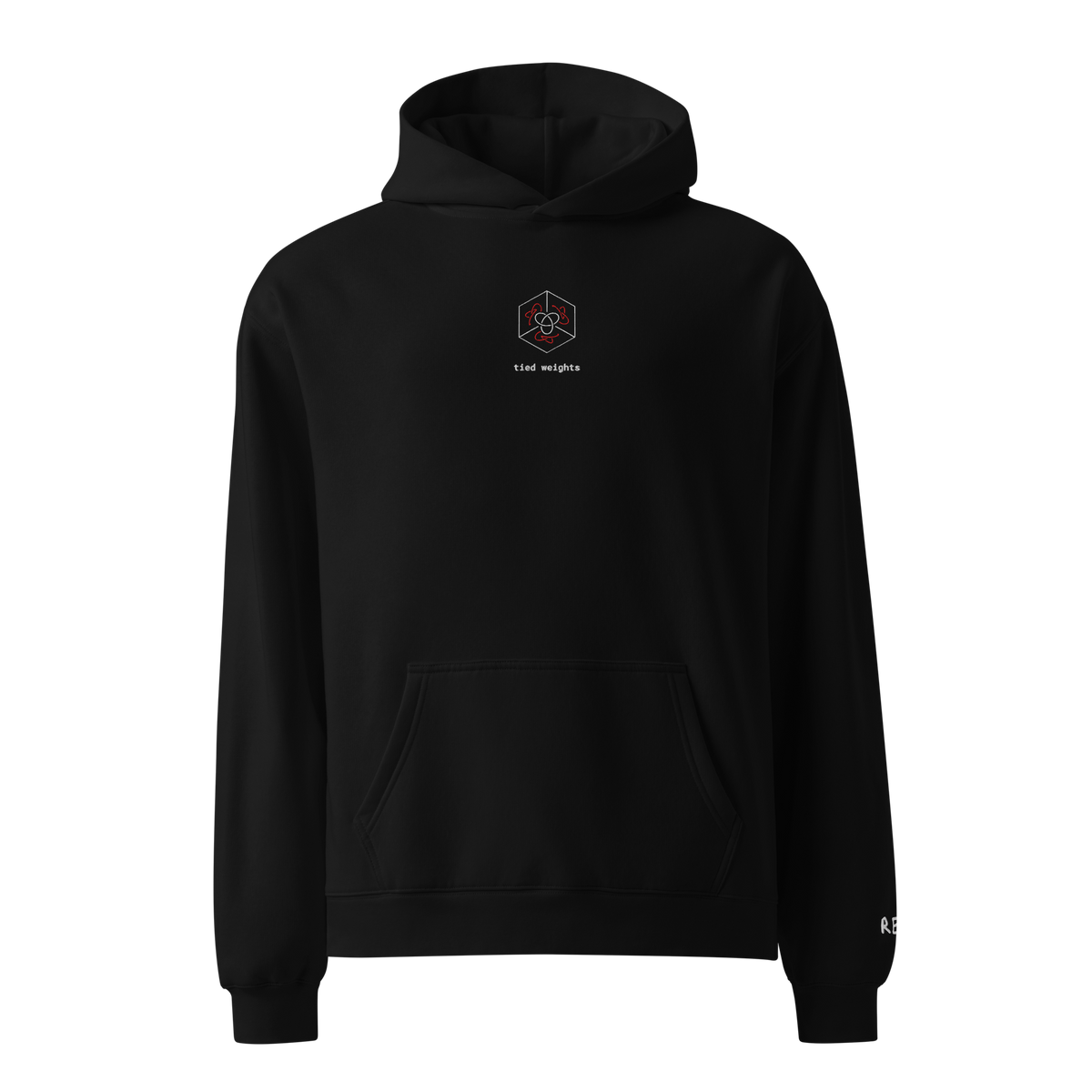 Tied Weights Oversized Hoodie – Black – front