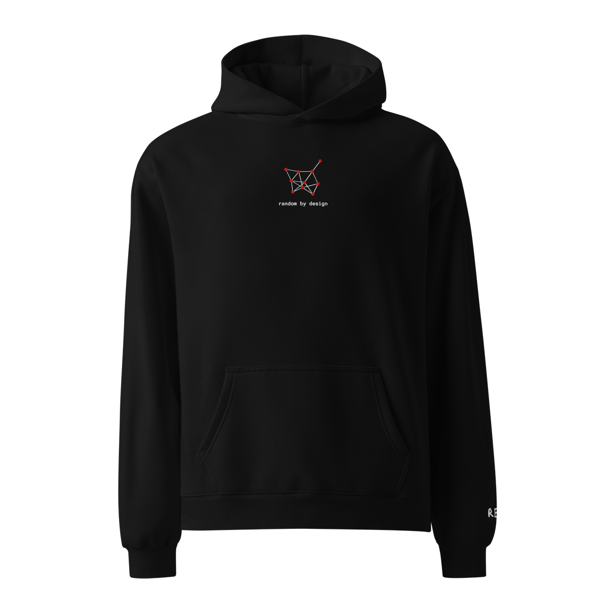Random By Design Oversized Hoodie – Black – front