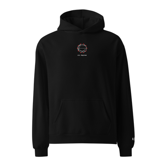 Six Degrees Oversized Hoodie – Black – front