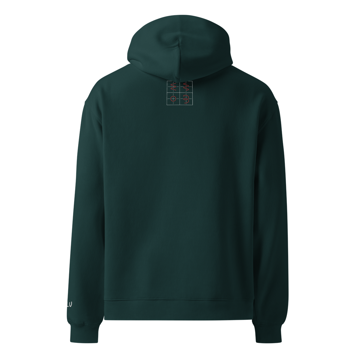 Sine Of The Times Oversized Hoodie – Pine Green – back