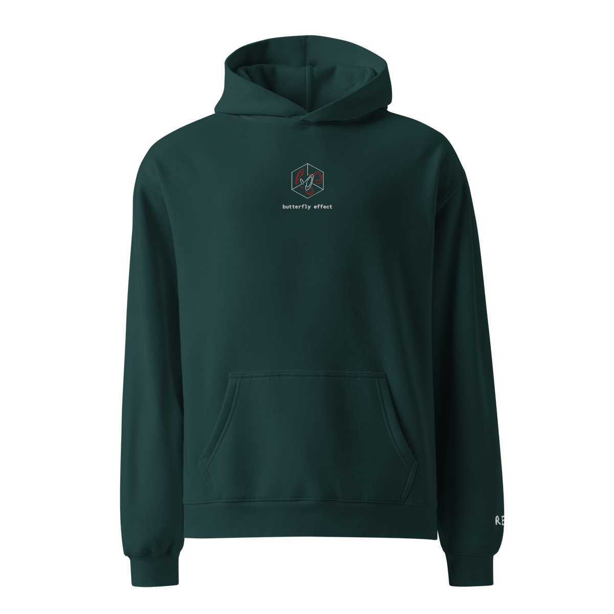 Butterfly Effect Oversized Hoodie – Pine Green – front