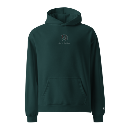 Sine Of The Times Oversized Hoodie – Pine Green – front